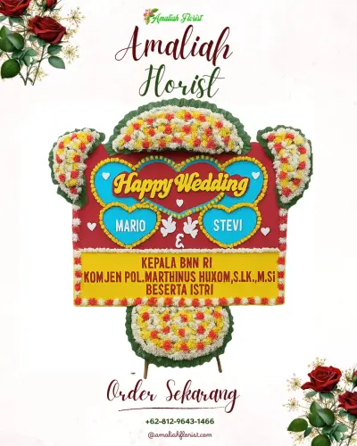 Karangan Papan Bunga Pernikahan di Sei Sikambing D